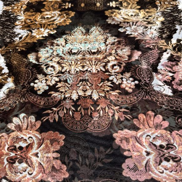 Tecido Musseline Fractal Arabesco Marrom • Luema Tecidos Tecido Musseline Fractal Arabesco Marrom • Luema Tecidos