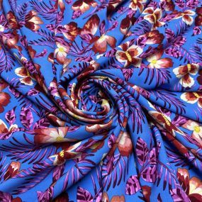 Tecido Viscose Estampada Tropical Azul Tecido Viscose Estampada Tropical Azul • Luema Tecidos