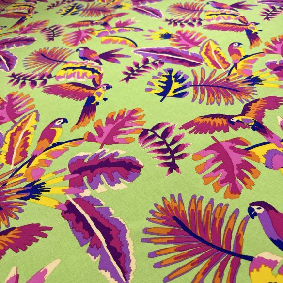 Tecido Viscose Estampada Tropical Araras • Luema Tecidos Tecido Viscose Estampada Tropical Araras • Luema Tecidos