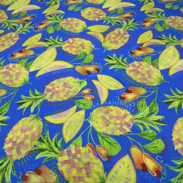 Tecido Viscolinho Estampado Frutas Tropical • Luema Tecidos