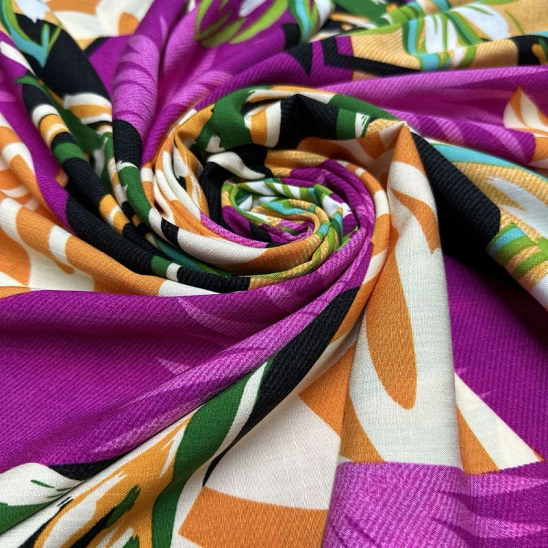 Tecido Viscolinho Estampado Fractal Colors • Luema Tecidos