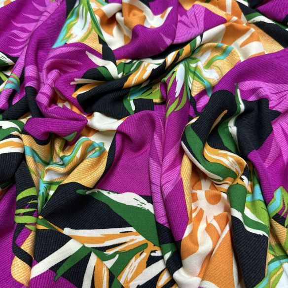 Tecido Viscolinho Estampado Fractal Colors • Luema Tecidos