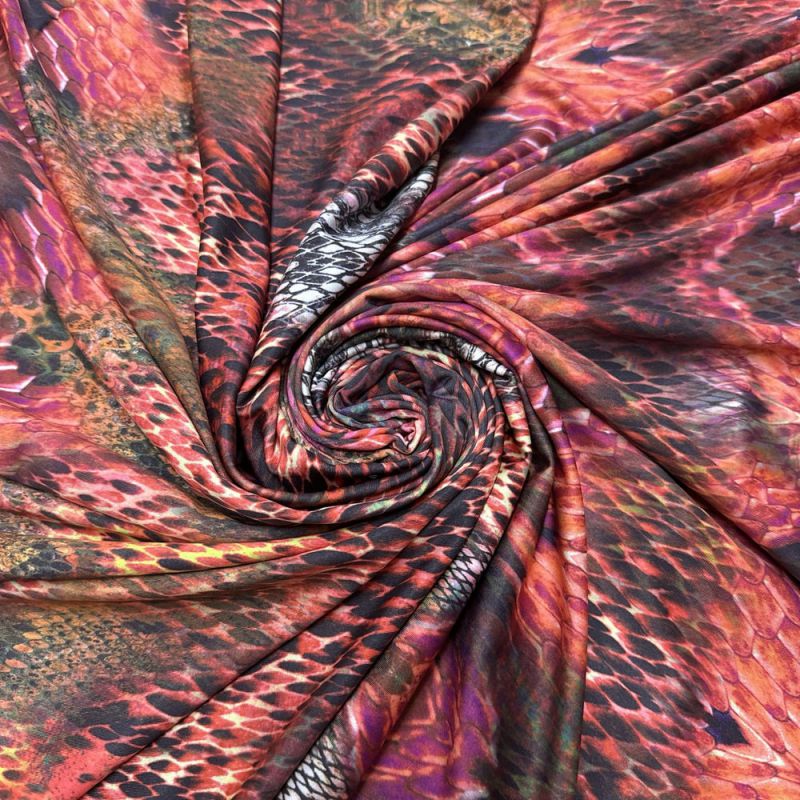 Tecido Malha Fluity Red Snakes • Luema Tecidos