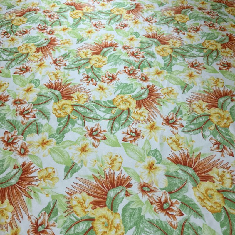Tecido Cetim Estampado Floral Tropical • Luema Tecidos
