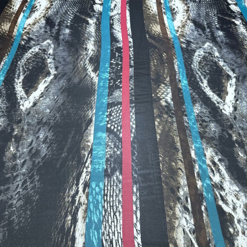 Tecido Musseline Estampado Snake Lines • Luema Tecidos