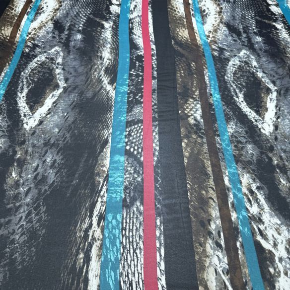 Tecido Musseline Estampado Snake Lines • Luema Tecidos