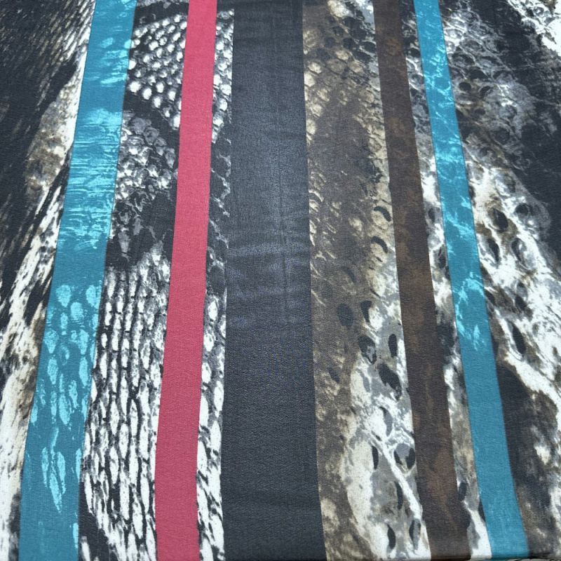 Tecido Musseline Estampado Snake Lines • Luema Tecidos