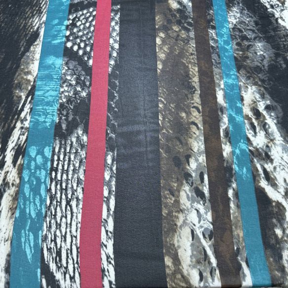 Tecido Musseline Estampado Snake Lines • Luema Tecidos