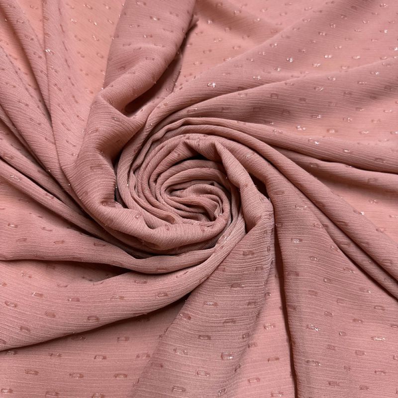 Tecido Musseline Poá Rosa Nude • Luema Tecidos