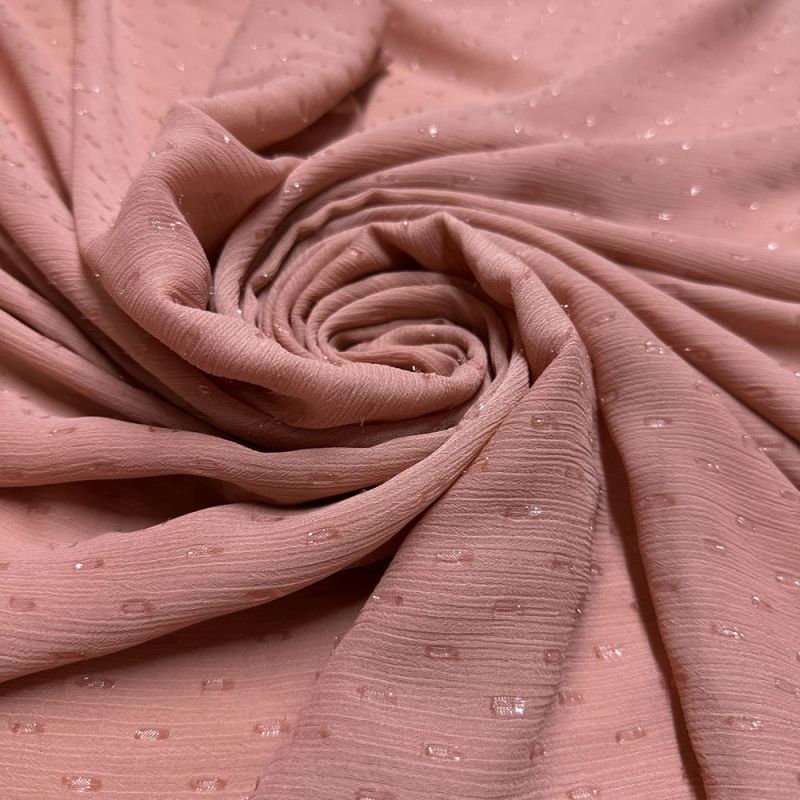 Tecido Musseline Poá Rosa Nude • Luema Tecidos