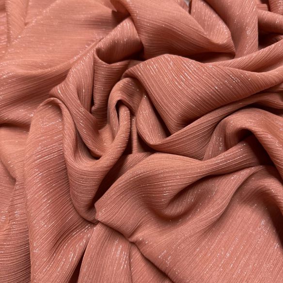 Tecido Musseline Lurex Terracota • Luema Tecidos Tecido Musseline Lurex Terracota • Luema Tecidos