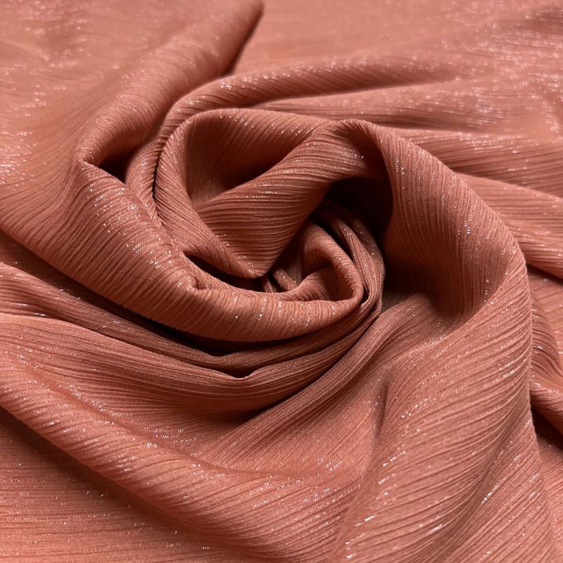 Tecido Musseline Lurex Terracota • Luema Tecidos Tecido Musseline Lurex Terracota • Luema Tecidos