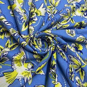 Tecido Linho Misto Floral Amarelo e Azul Tecido Linho Misto Floral Amarelo e Azul • Luema Tecidos