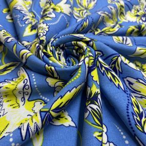 Tecido Linho Misto Floral Amarelo e Azul Tecido Linho Misto Floral Amarelo e Azul • Luema Tecidos 2