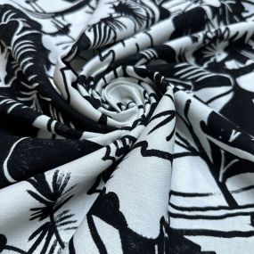 Tecido Linho Misto Floral Preto e Branco Tecido Linho Misto Floral Preto e Branco • Luema Tecidos 2