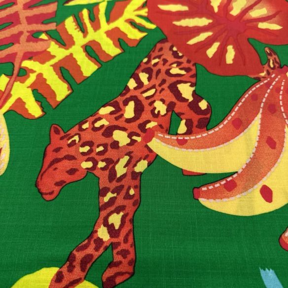 Tecido Viscolinho Estampado Pássaros Bandeira • Luema Tecidos