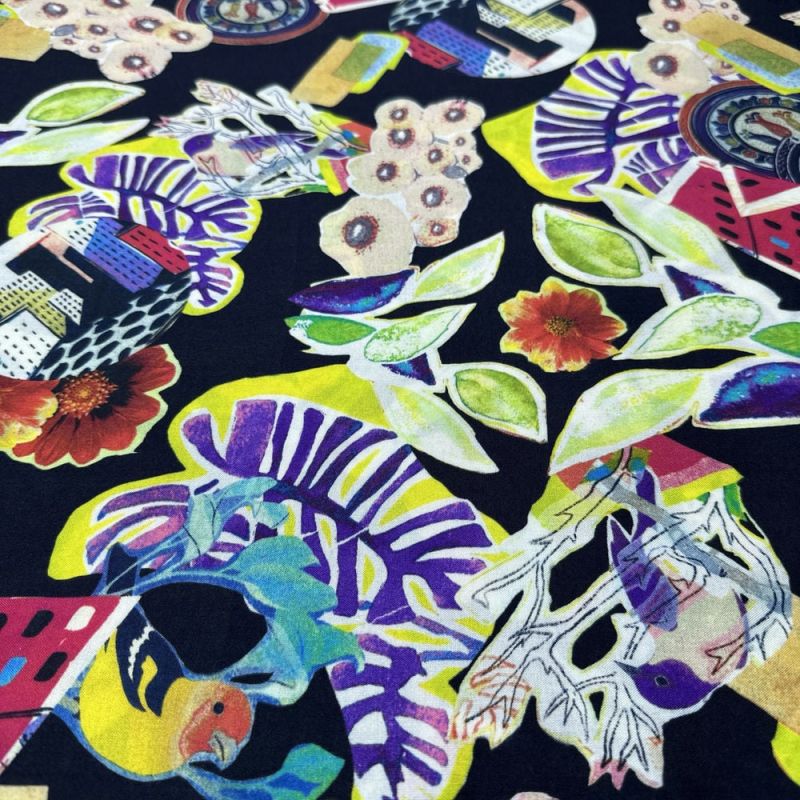 Tecido Viscose Estampada Abstract Colors • Luema Tecidos