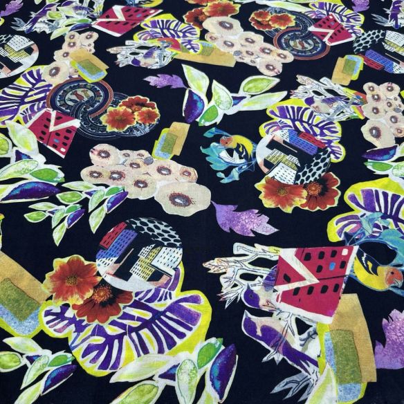 Tecido Viscose Estampada Abstract Colors • Luema Tecidos