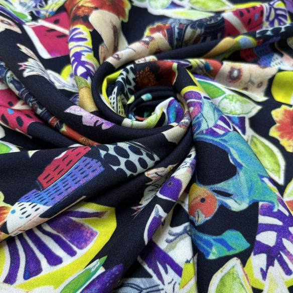 Tecido Viscose Estampada Abstract Colors • Luema Tecidos