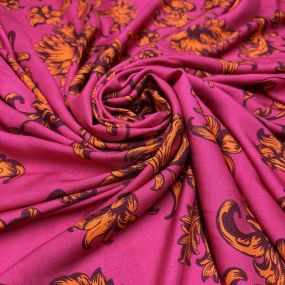 Tecido Viscose Floral Amarelo Fundo Pink Tecido Viscose Floral Amarelo Fundo Pink • Luema Tecidos 2