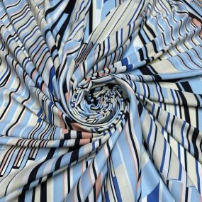 Tecido Viscose Stripes Blue Colors Tecido Viscose Stripes Blue Colors • Luema Tecidos