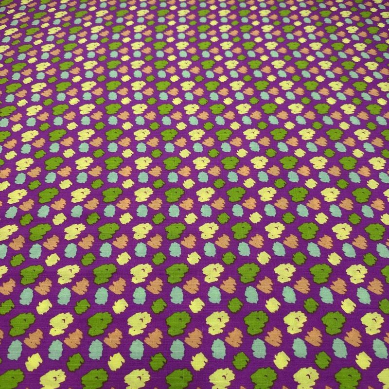 Tecido Viscolinho Estampado Poá Abstrato Pink • Luema Tecidos