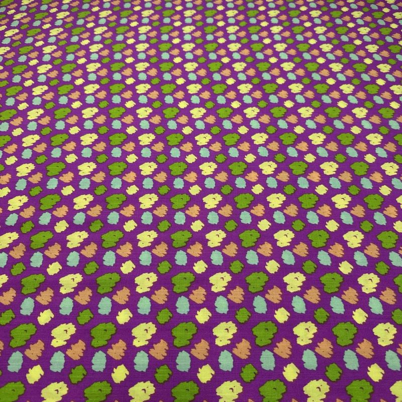 Tecido Viscolinho Poá Abstrato Pink • Luema Tecidos