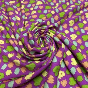 Tecido Viscolinho Estampado Poá Abstrato Pink • Luema Tecidos