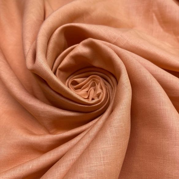 Tecido Linho Puro Laranja Light • Luema Tecidos