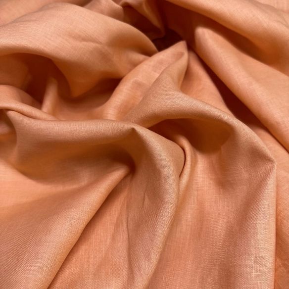 Tecido Linho Puro Laranja Light • Luema Tecidos