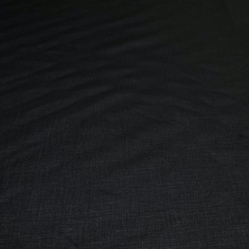 Tecido Linho Puro Preto • Luema Tecidos