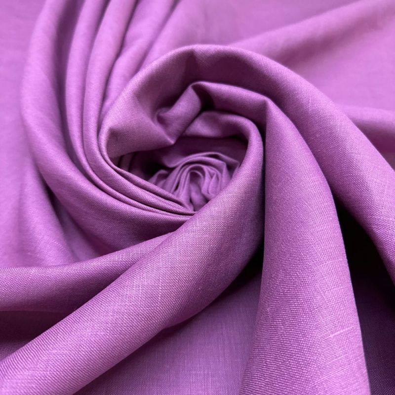 Tecido Linho Puro Rosa Haze • Luema Tecidos