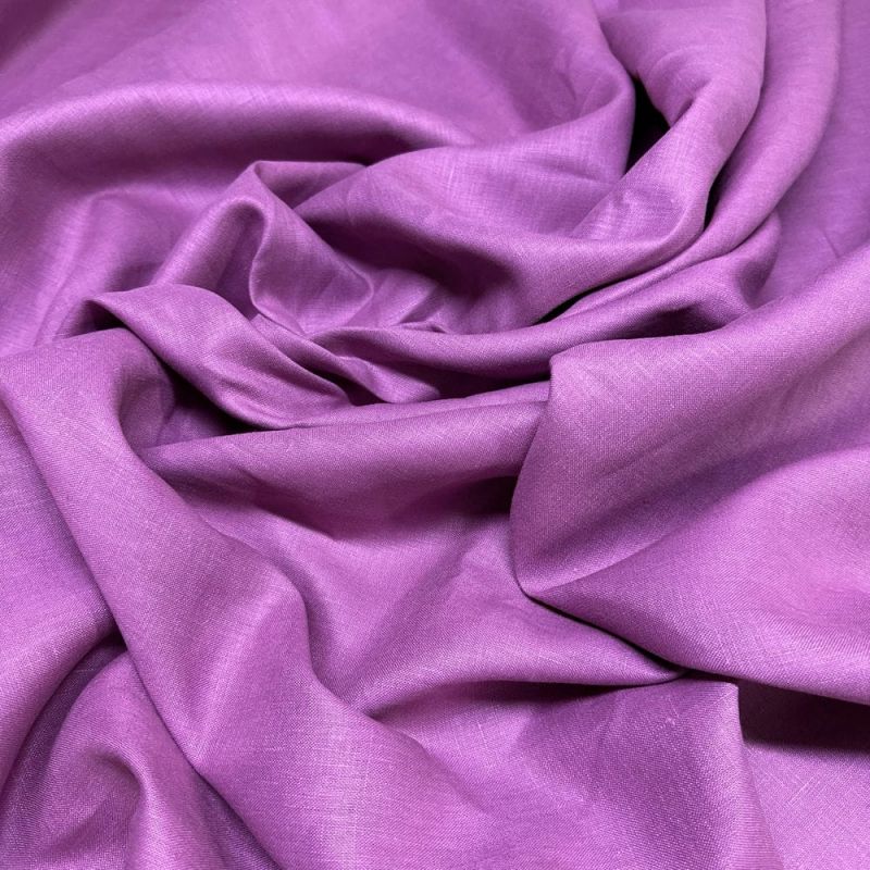 Tecido Linho Puro Rosa Haze • Luema Tecidos