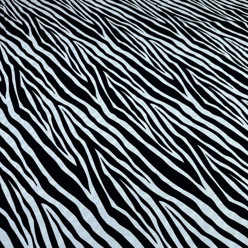 Tecido Viscolinho Estampado Zebra Branco e Preto • Luema Tecidos