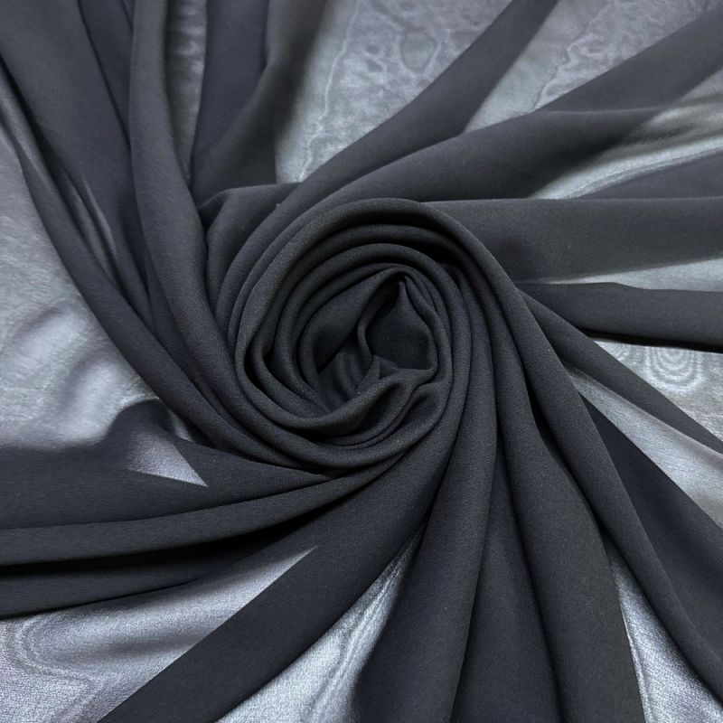 Tecido Musseline de Seda Pura Preto • Luema Tecidos