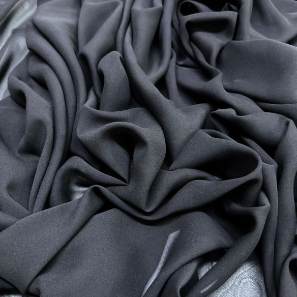 Musseline de Seda Pura Preto • Luema Tecidos