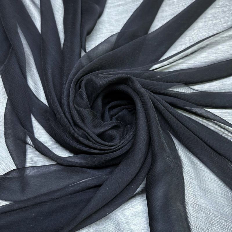 Tecido Chiffon de Seda Preto • Luema Tecidos