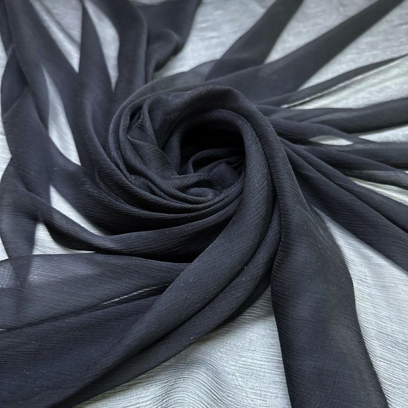 Tecido Chiffon de Seda Preto • Luema Tecidos