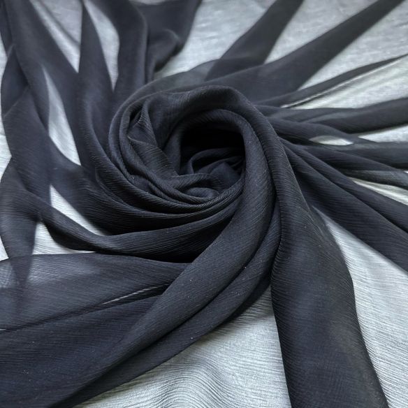 Tecido Chiffon de Seda Preto • Luema Tecidos