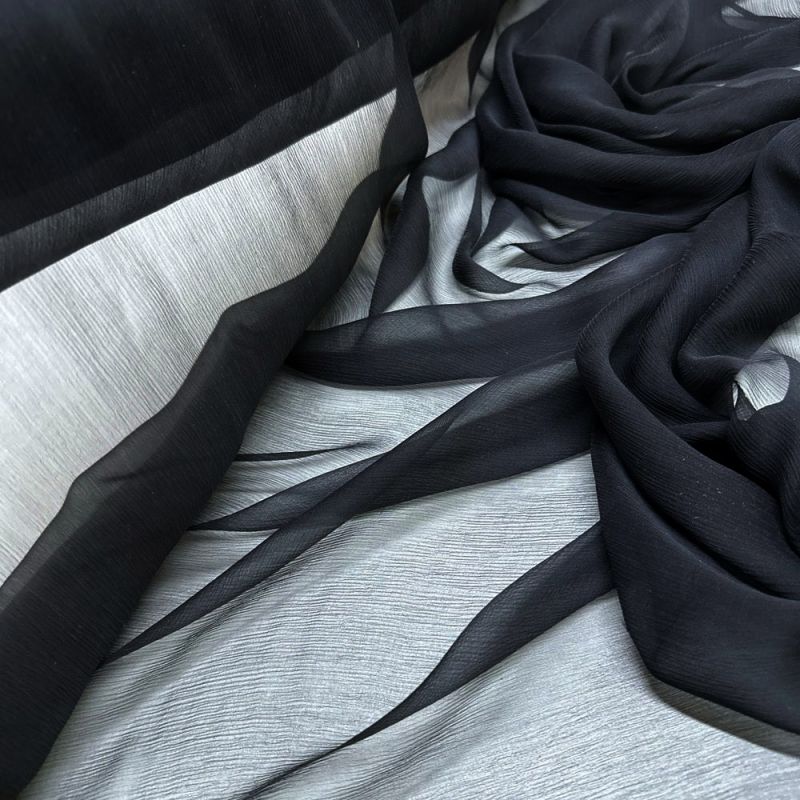 Tecido Chiffon de Seda Preto • Luema Tecidos