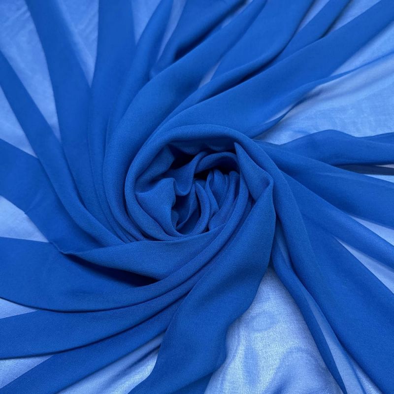 Tecido Musseline de Seda Azul Pérsia • Luema Tecidos