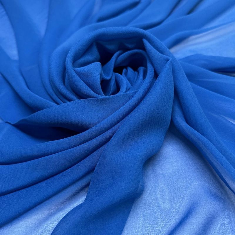 Tecido Musseline de Seda Azul Pérsia • Luema Tecidos