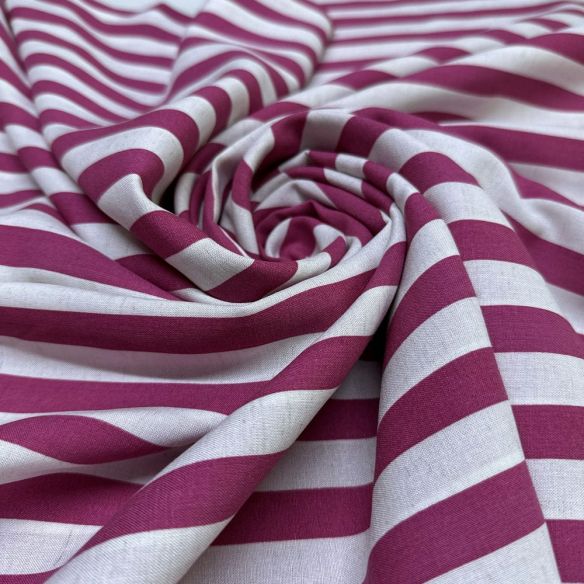 Tecido Viscose Listrado Pink e Mescla • Luema Tecidos