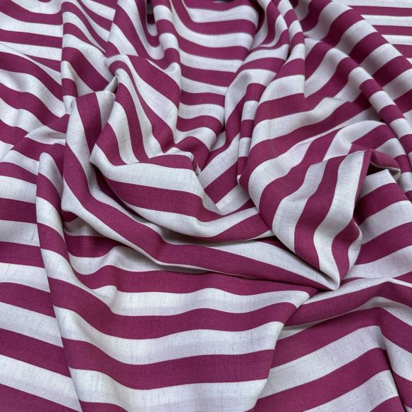 Tecido Viscose Listrado Pink e Mescla • Luema Tecidos