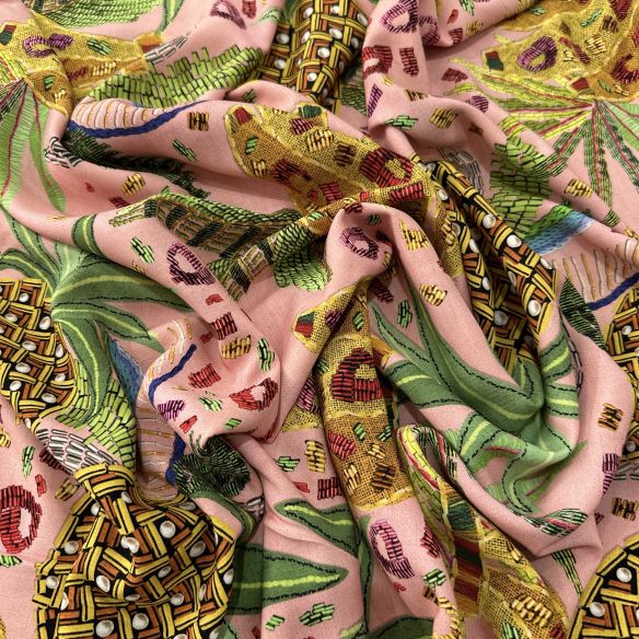 Tecido Viscose Fruit Salad Canutilhos • Luema Tecidos