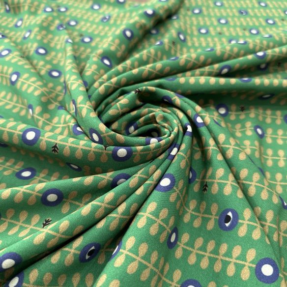 Tecido Viscose Poá Verde Abstrato • Luema Tecidos