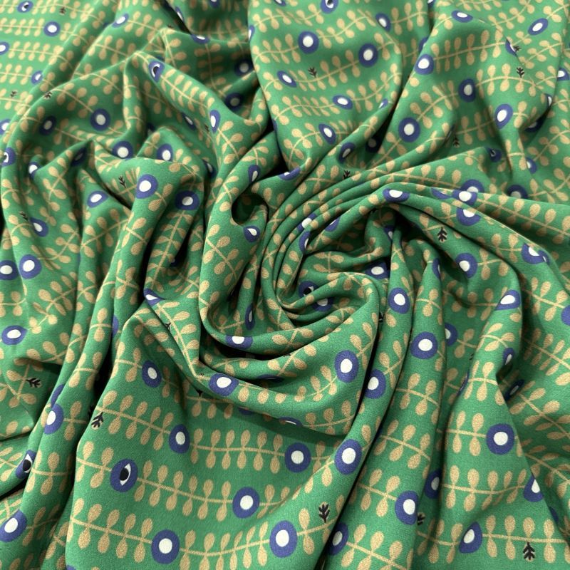 Tecido Viscose Poá Verde Abstrato • Luema Tecidos