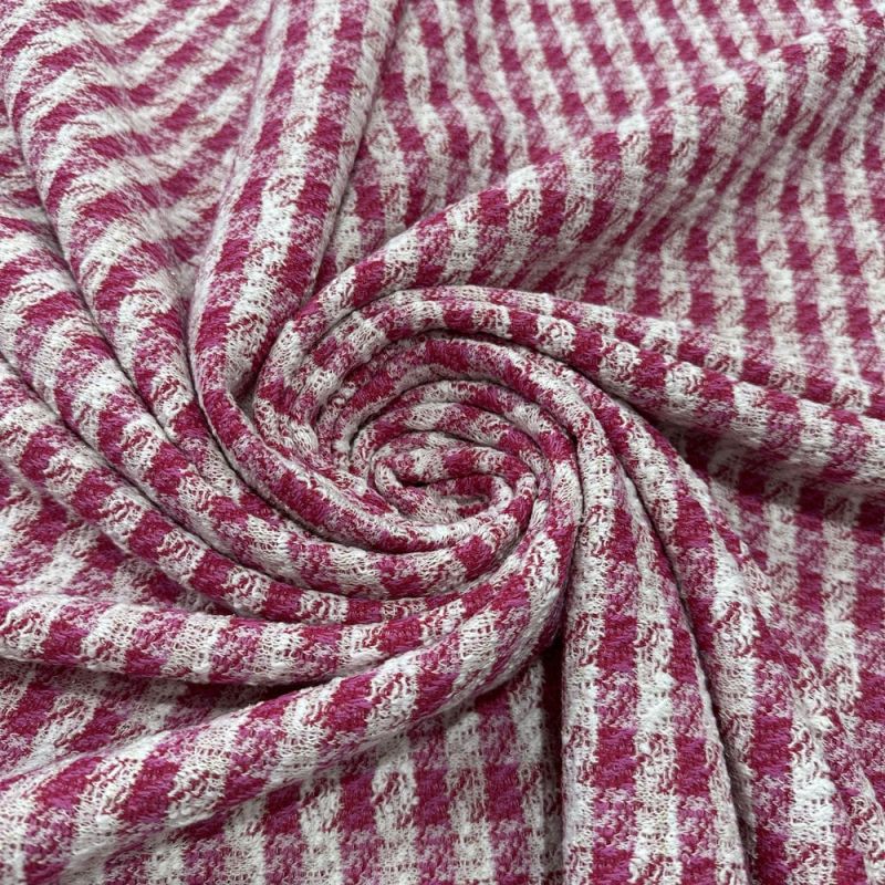 Malha Tweed Xadrez Pink • Luema Tecidos