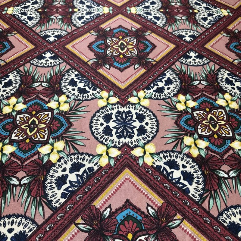 Tecido Cetim Toque de Seda Quadros • Luema Tecidos