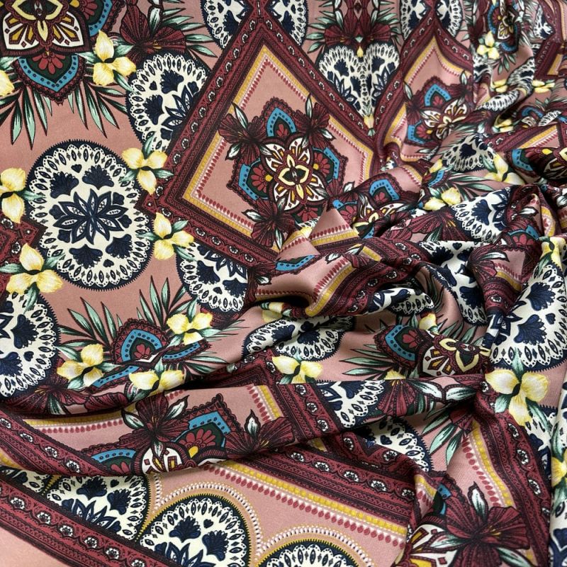 Tecido Cetim Toque de Seda Quadros • Luema Tecidos